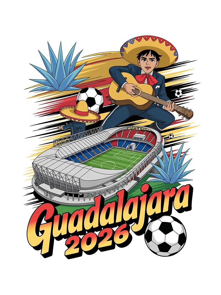 Guadalajara 2026  Mexico Football Soccer Souvenir T-Shirt V19 by DarylWelsh2024