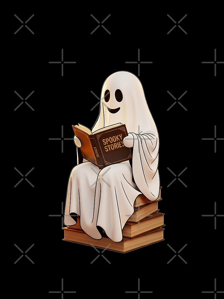Cute Ghost Reading Spooky Stories | Book Lover Ghost by -justb-