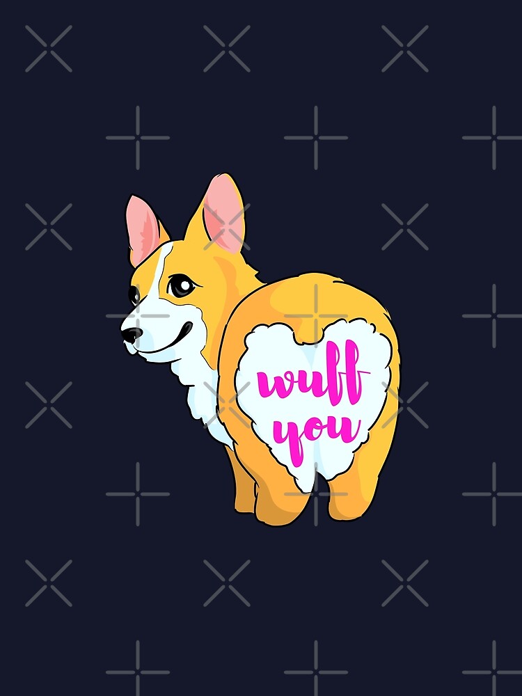 Thicc Cute Butt Corgi Says Wuff You with Numbers by Cawaiico