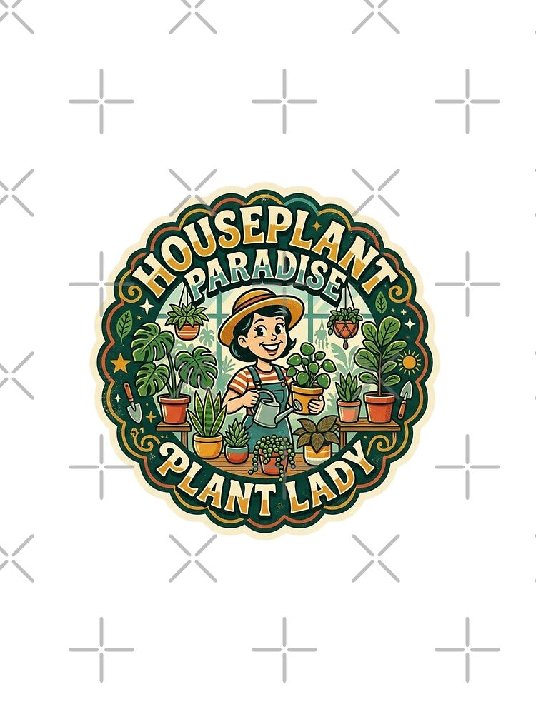 Plant Lady Houseplant Paradise Retro Gardening Botanical Badge by lovepower