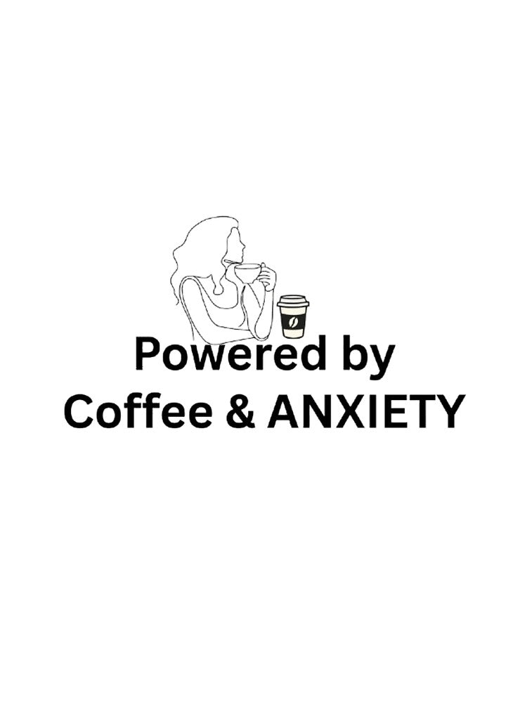 Powered by Coffee and Anxiety T-Shirt | Funny Student Tee by OffScripted