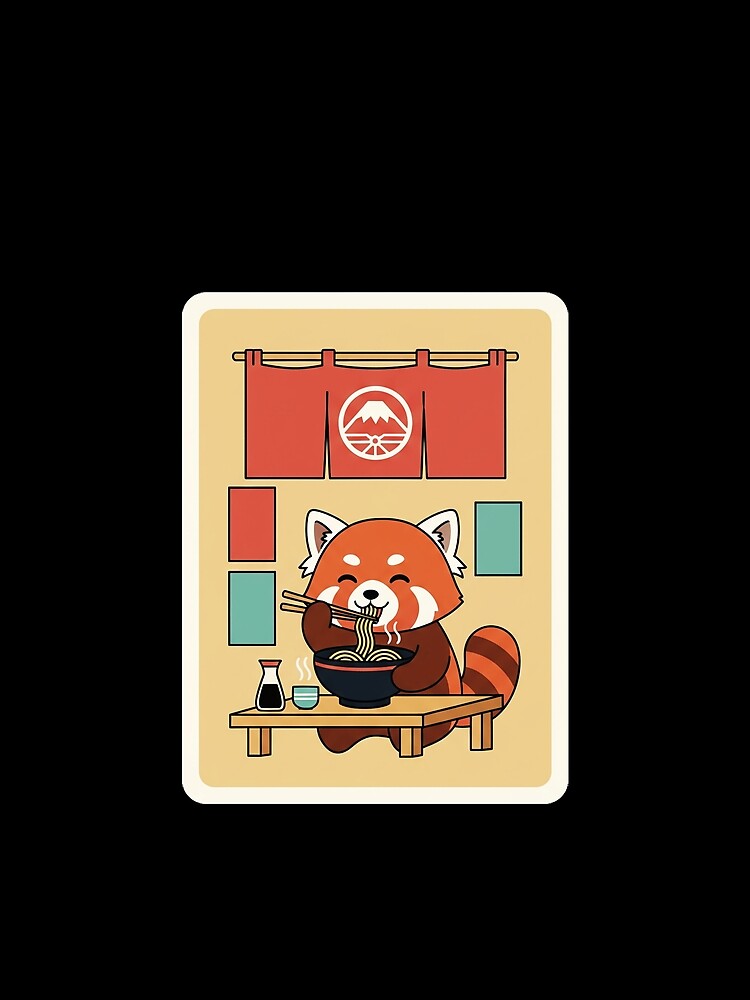 Red Panda Ramen Japanese Cute Retro by JordynLadukeg65