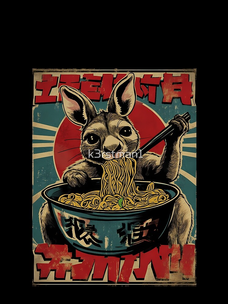 Vintage Japanese Rabbit Ramen Noodle Lover by k3rstman1