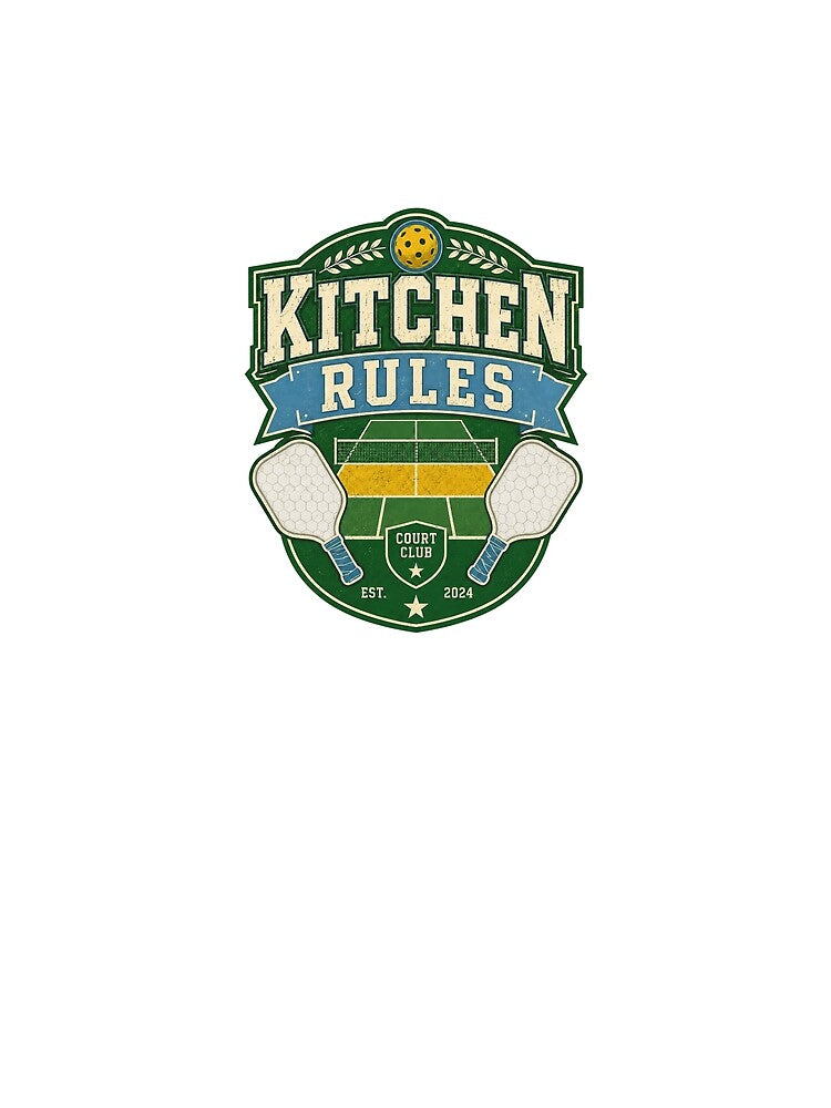 Kitchen Rules Vintage Pickleball Court Club Sports Design by Soft Panic Studio
