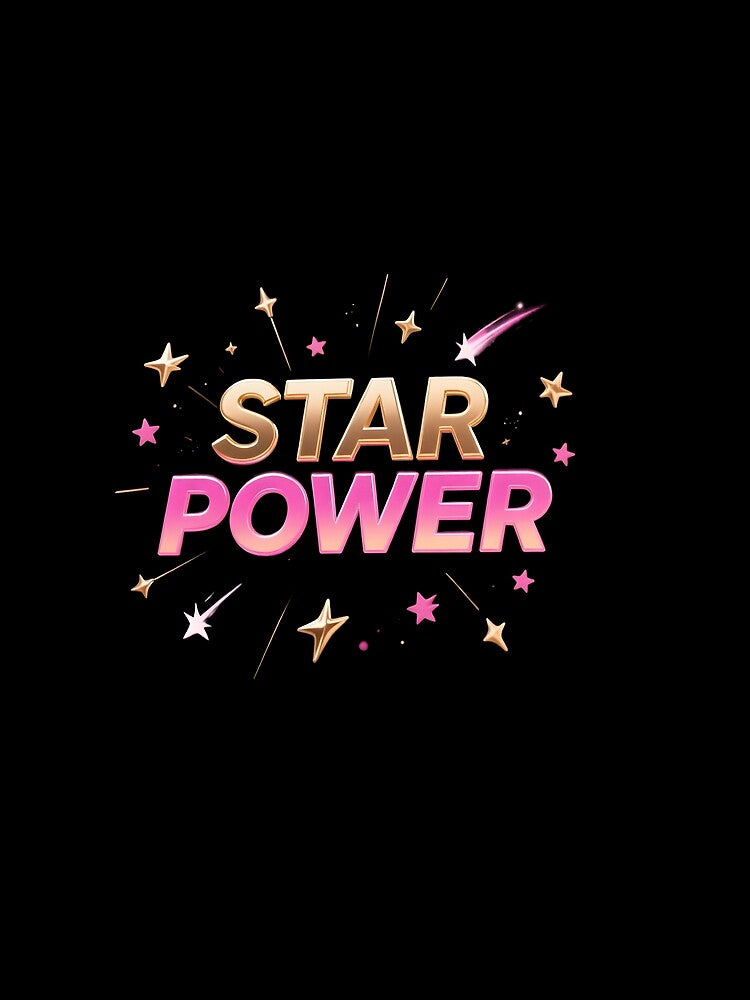 STAR POWER Motivational 3D Metallic Gold and Pink Graphic by storoola