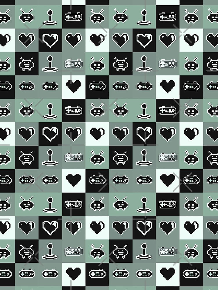 Retro Pixel Gaming Icons Seamless Pattern Design by UniqueDesign751