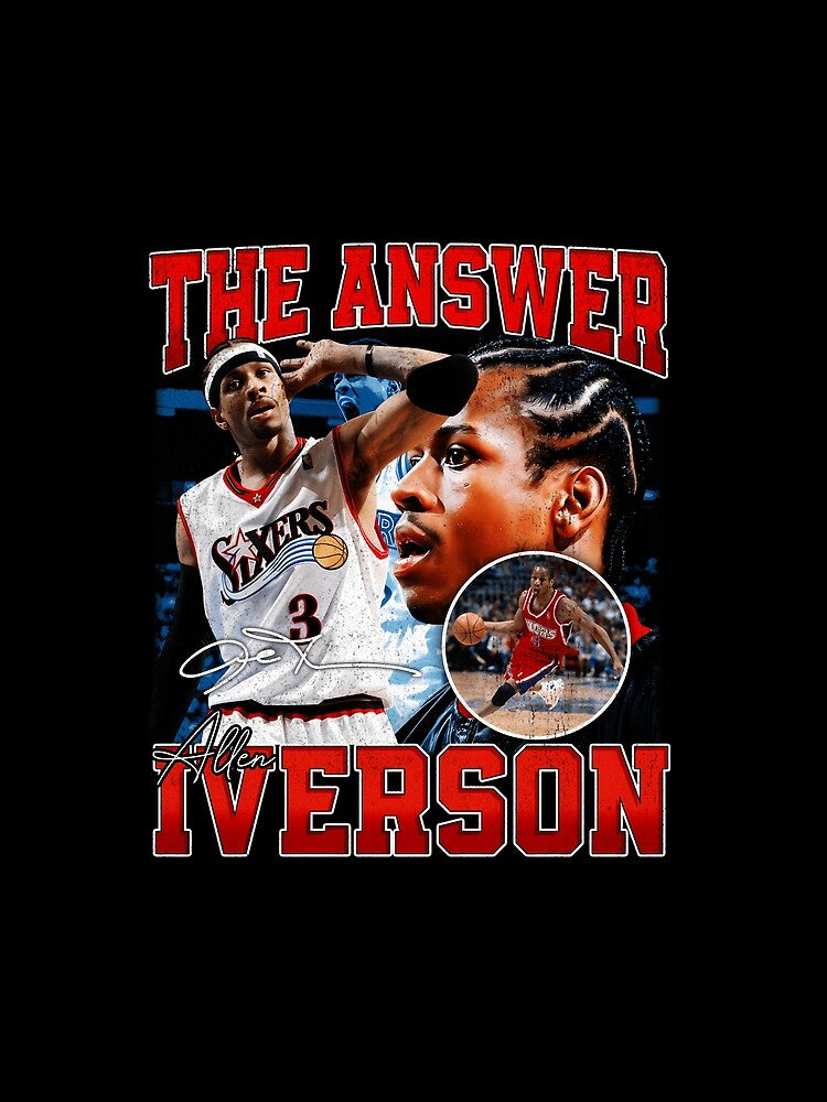 Allen Iverson The Answer Basketball Legend Signature Vintage Retro 80s 90s Bootleg Rap Style by xmemes
