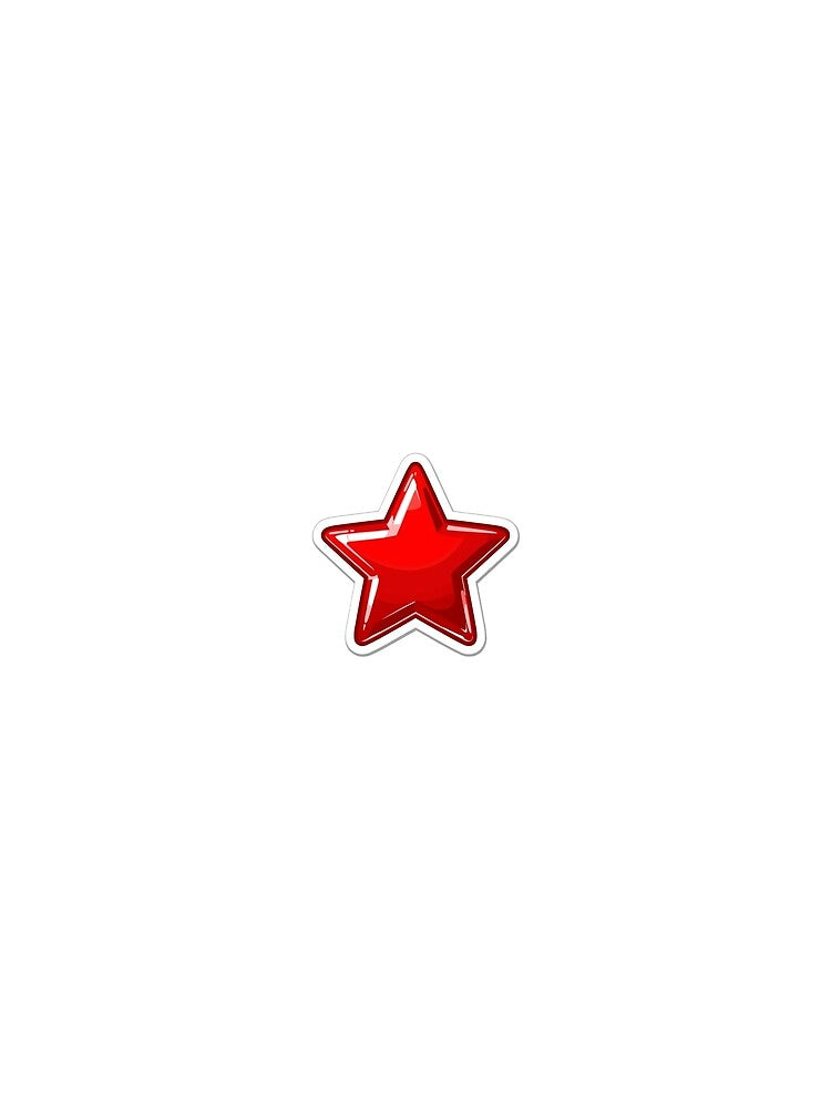 Red Glossy Star Sticker Aesthetic Cute Vinyl Decal by nishaaa2111