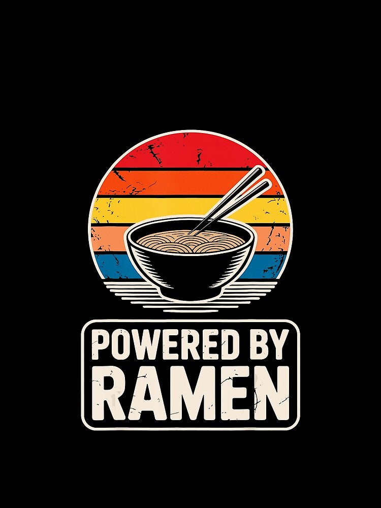 Powered By Ramen Vintage Japanese Noodle Bowl Funny Retro by titanlevi