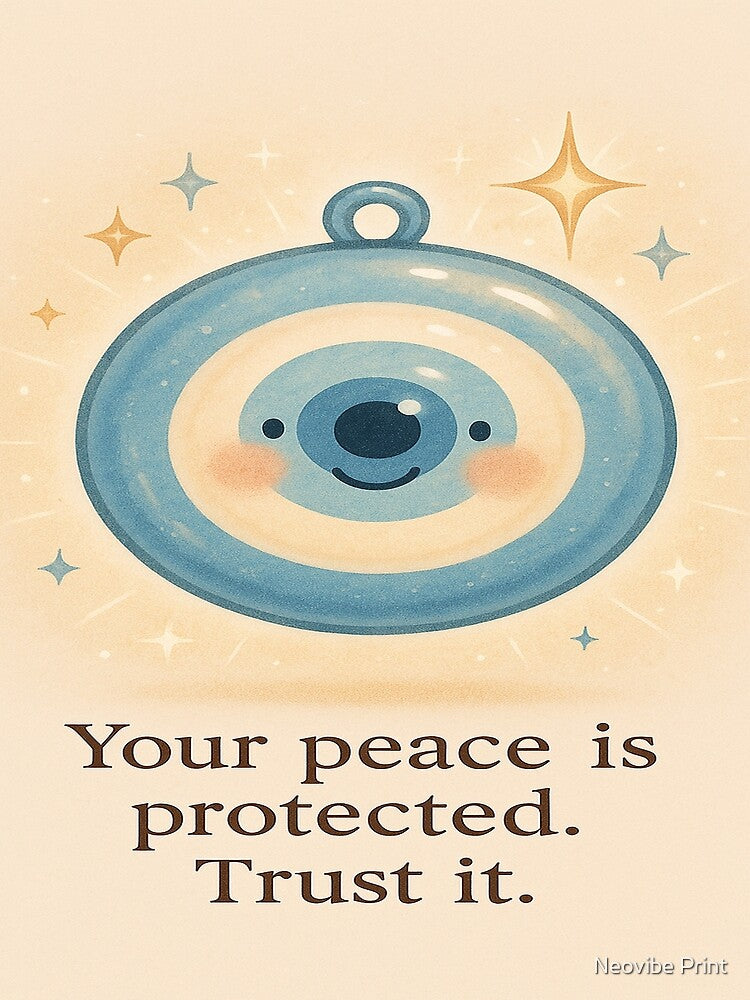 Protected Energy – Evil Eye Charm Quote by Neovibe Print