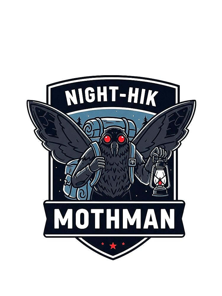Vintage Mothman Hiking Badge Cryptid Art by SholoStudio