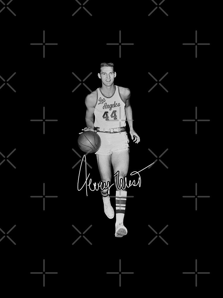 Jerry West Mr Clutch Los Angeles Basketball Legend Signature Vintage Retro 80s 90s Bootleg Rap Style by MariaCollier