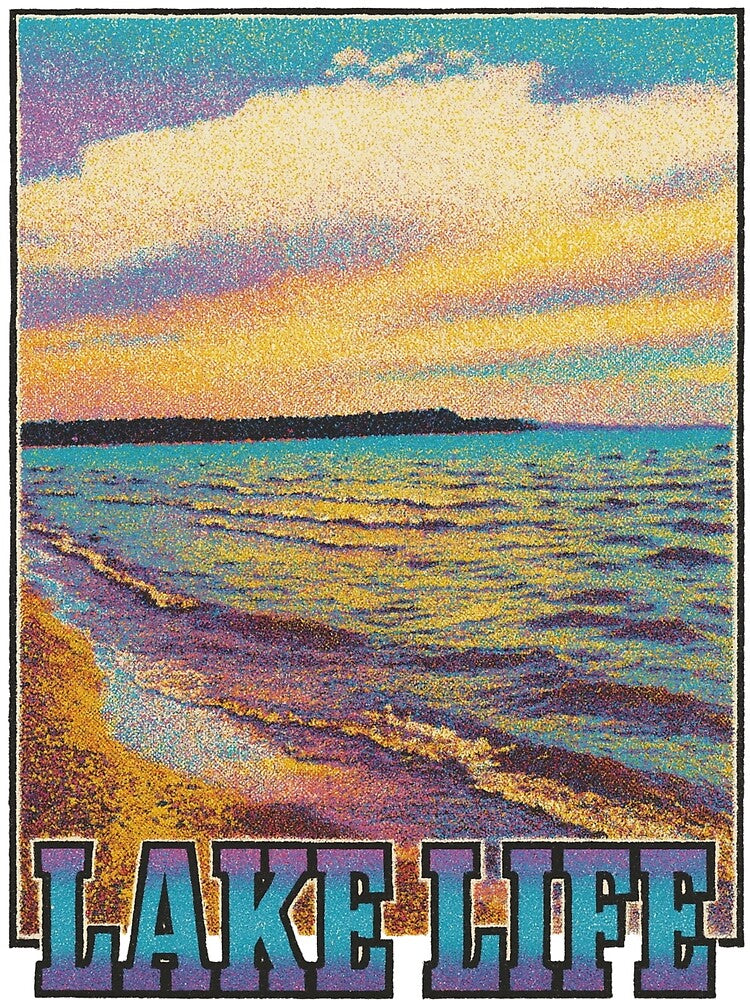 Lake Life Retro 90s Bootleg Style Beach Sunset Design by shogan712