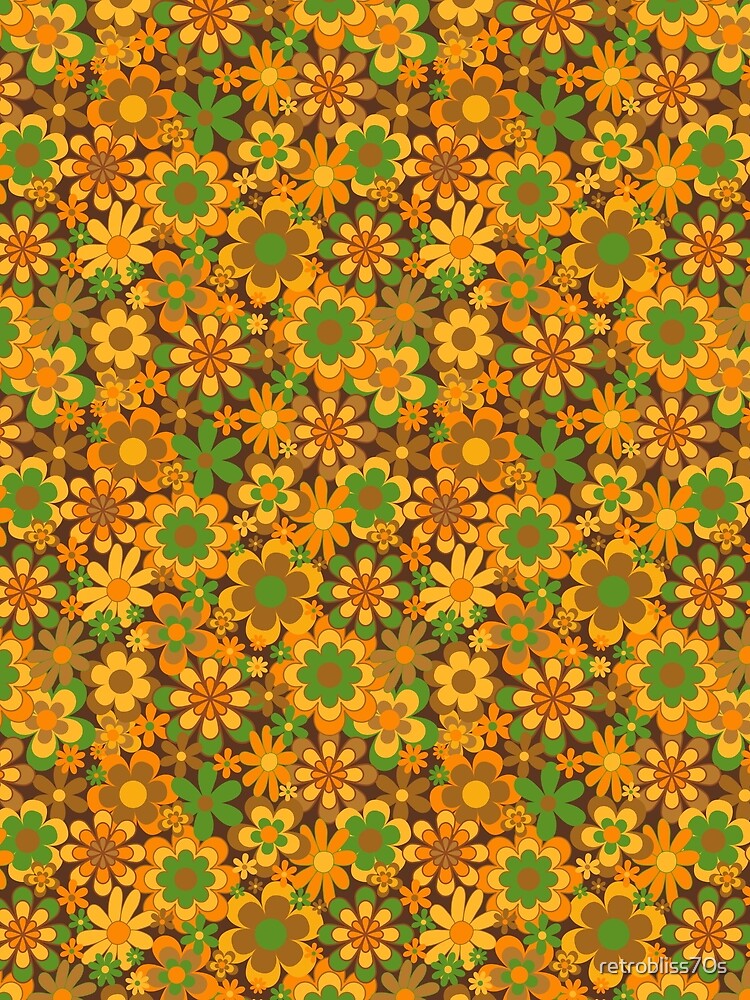Flower Power Hippie Vibes Brown by retrobliss70s