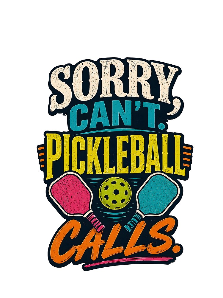 Sorry Can't Pickleball Calls Retro Sport by Mr Lee