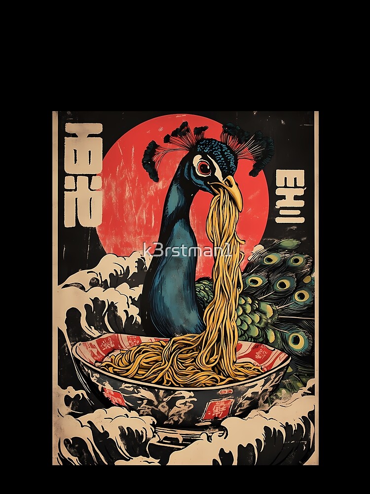Vintage Japanese Peacock Ramen Noodle Art by k3rstman1