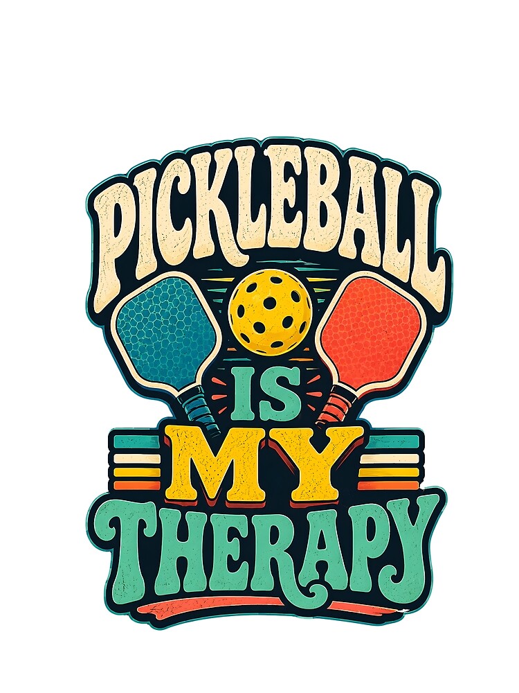 Pickleball Is My Therapy Retro Sport by Mr Lee