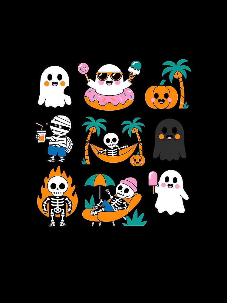 Summerween Ghost Pumpkin Summer Halloween Spooky Season by petrichorsworld