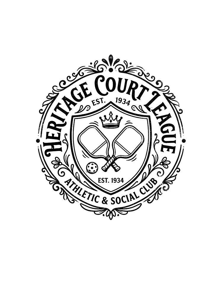 Elite Court Kings Pickleball Crest | Vintage Athletic Club Emblem by HERITAGE COURT