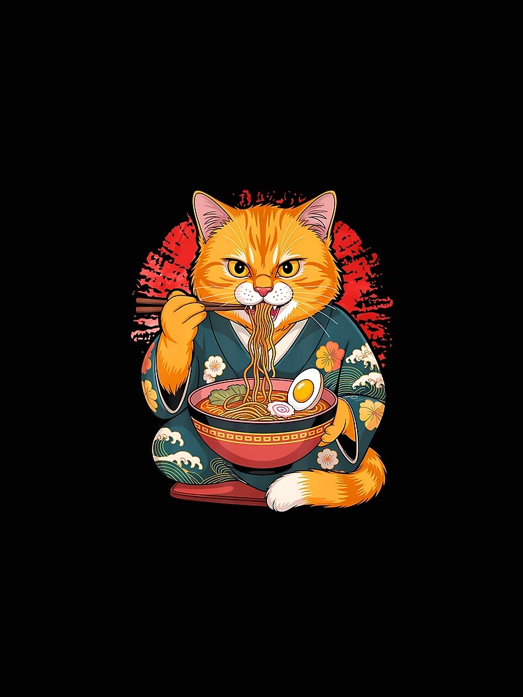 Samurai Ninja Ramen Cat by Trungles-tee