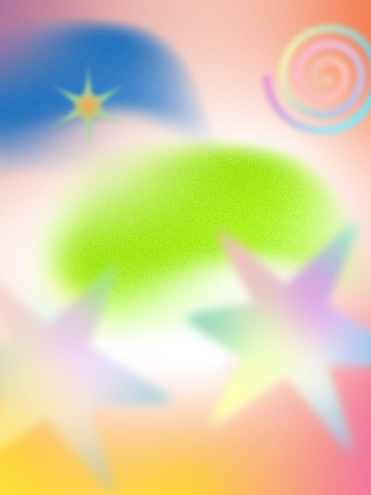 Dreamy Pastel Cosmic Shapes Aesthetic – Retro Star Spiral Abstract Art Design by photoart1854