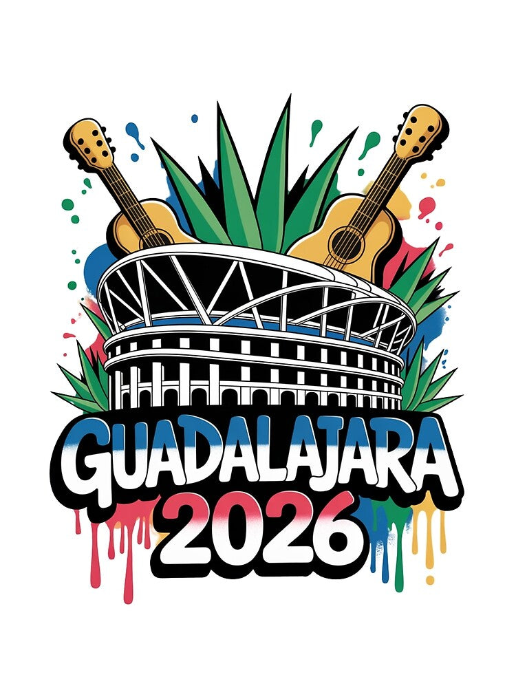 Guadalajara 2026  Mexico Football Soccer Souvenir T-Shirt V7 by DarylWelsh2024