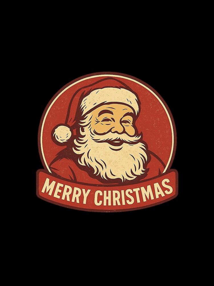 Vintage Merry Christmas Santa - Retro Santa Claus Badge by PunchDrop