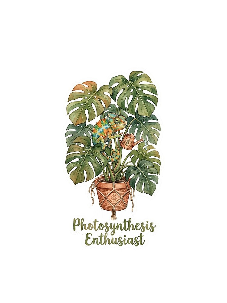 Photosynthesis Enthusiast - Boho Plant Mom Chameleon by HiruK