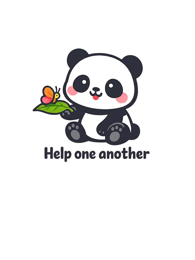 Cute Kawaii Panda Help One Anoth by Bright Sprout Wear