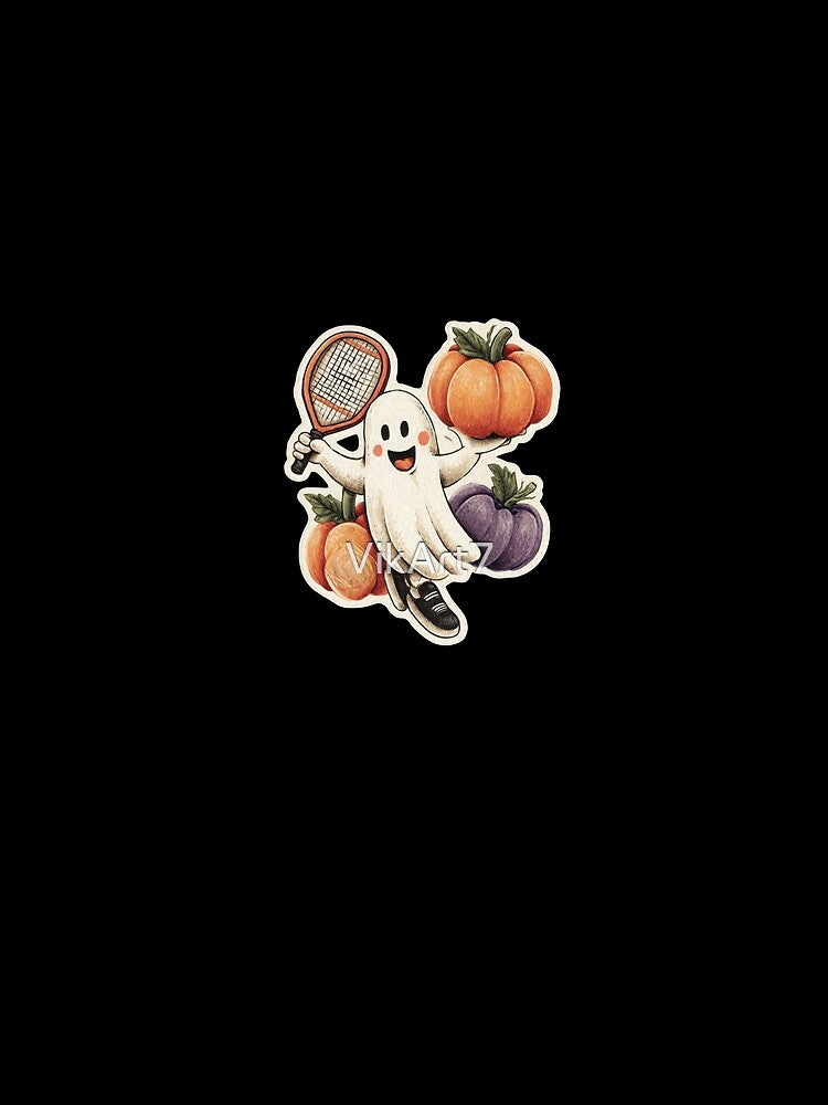 Cute Ghost Pickleball Halloween Sticker by VikArt7