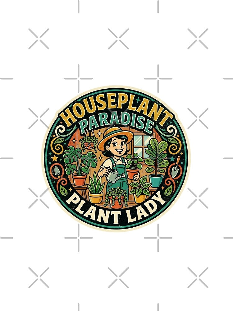 Houseplant Paradise Plant Lady Vintage Gardening Retro Badge by lovepower
