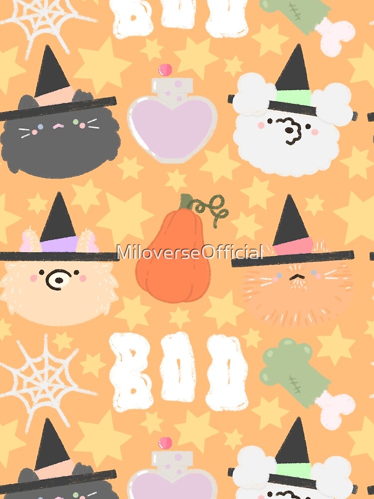 Spooky Cute Cats & Dogs Seamless Pattern by MiloverseOfficial