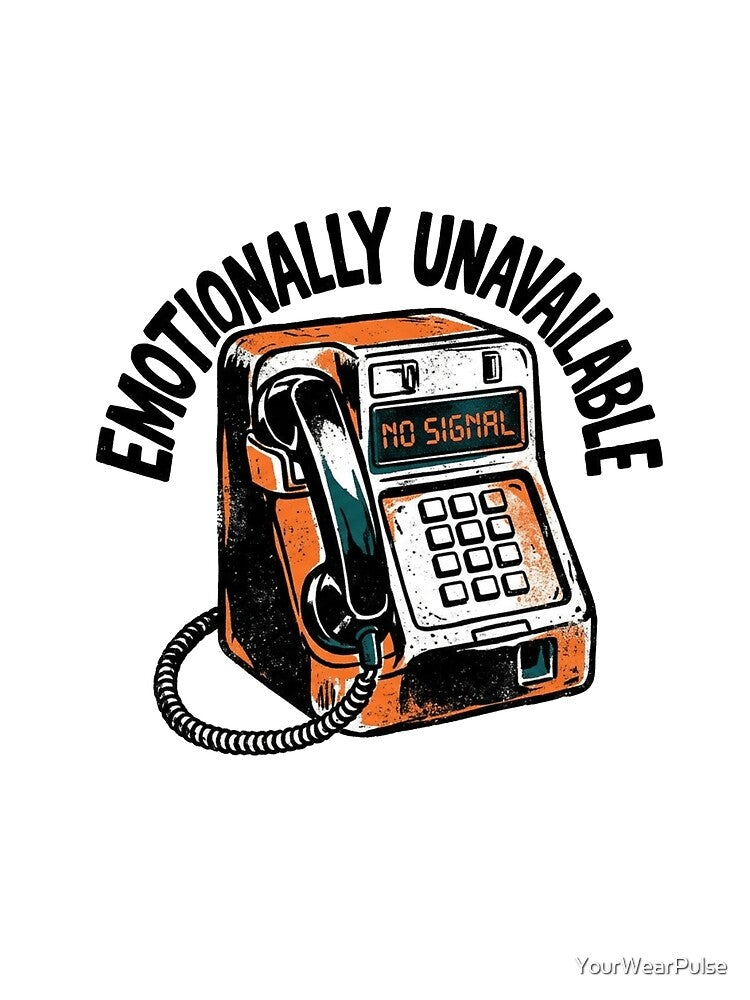 Emotionally Unavailable Retro 90s Payphone Vintage Graphic T-Shirt by YourWearPulse