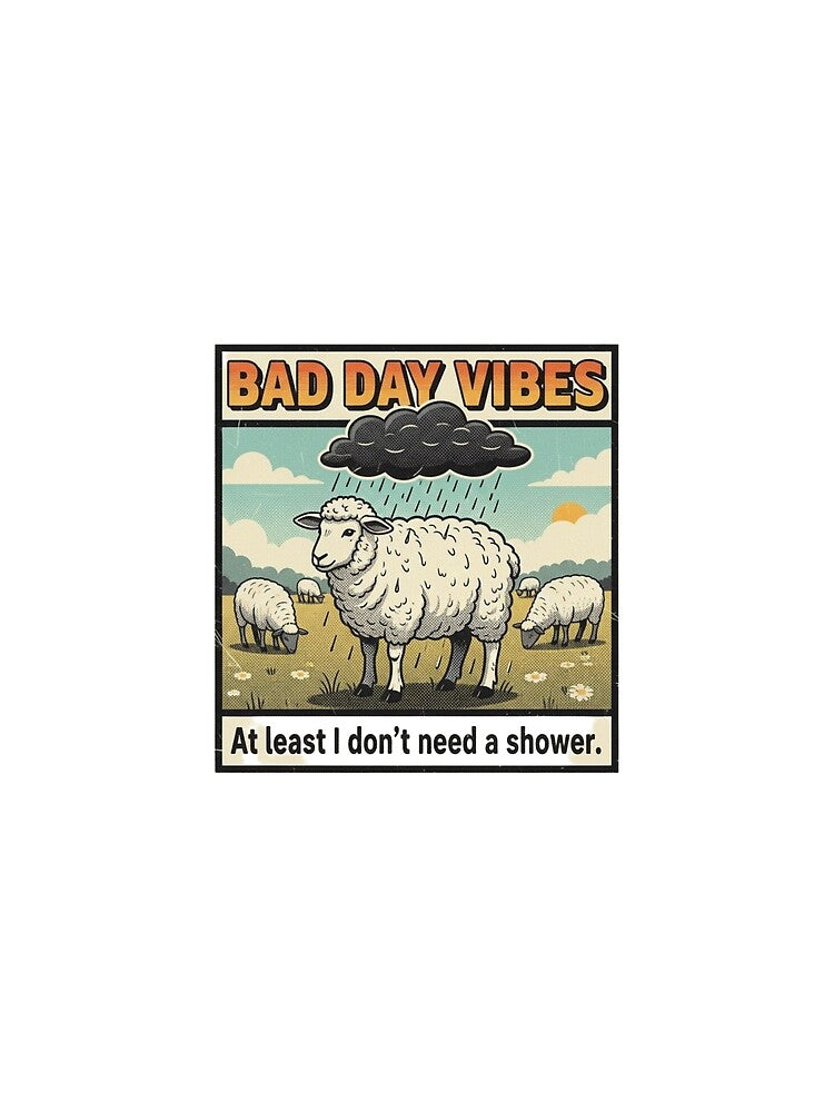 Bad Day Vibes Sheep – Funny Positive Thinking 90s Vintage Graphic by FakeJoo