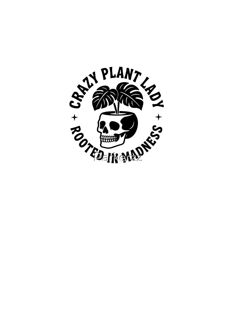 Funny Crazy Plant Lady Skull Planter Monstera Design by Parkerzz
