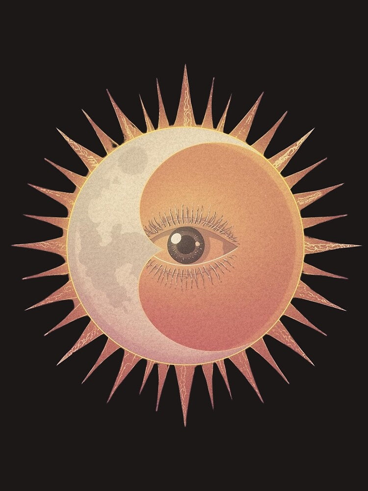 Surreal Sun Moon Eye Celestial Fusion Mystical Art by TitanRN