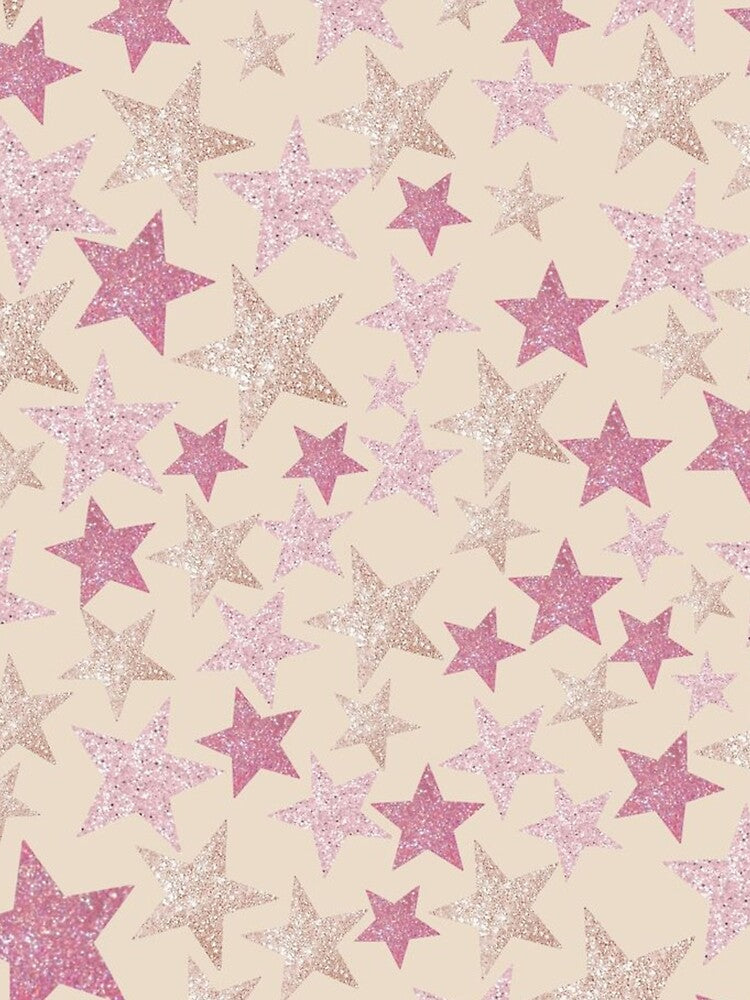 Pink Glitter Star Pattern | Cute Sparkly Aesthetic Background Design by lilacWhim
