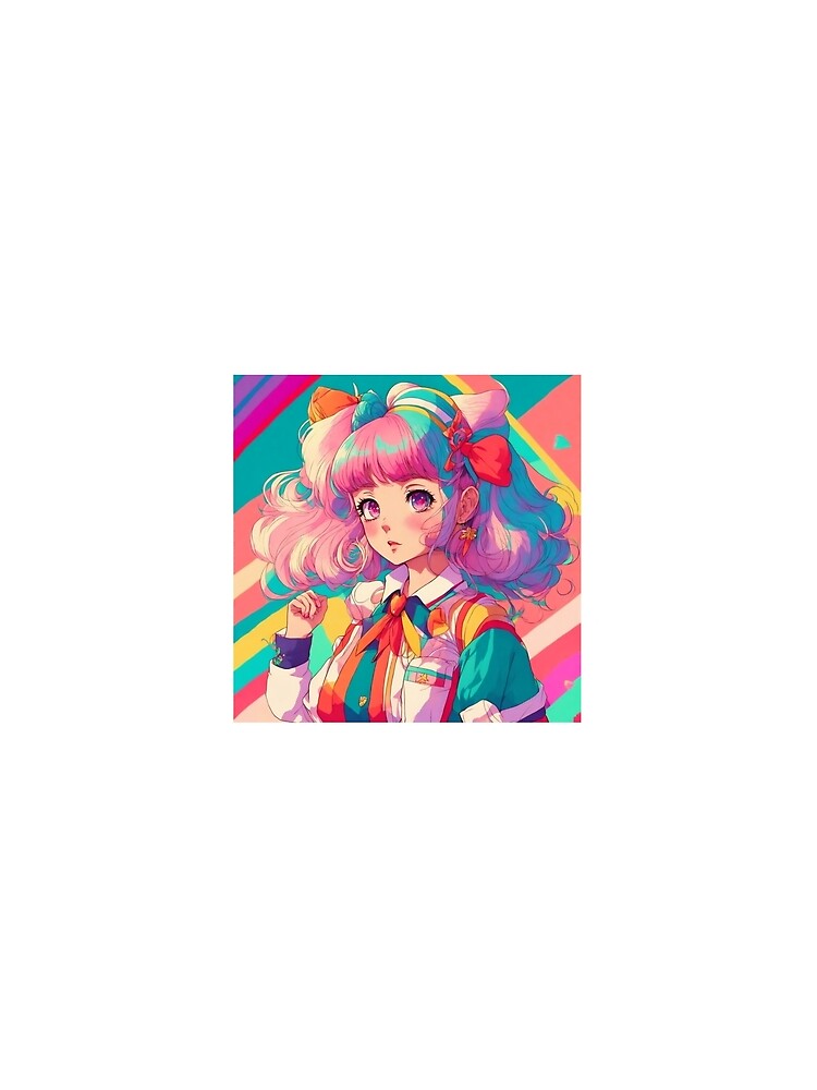 Aesthetic retro pride anime girl by InkStation24