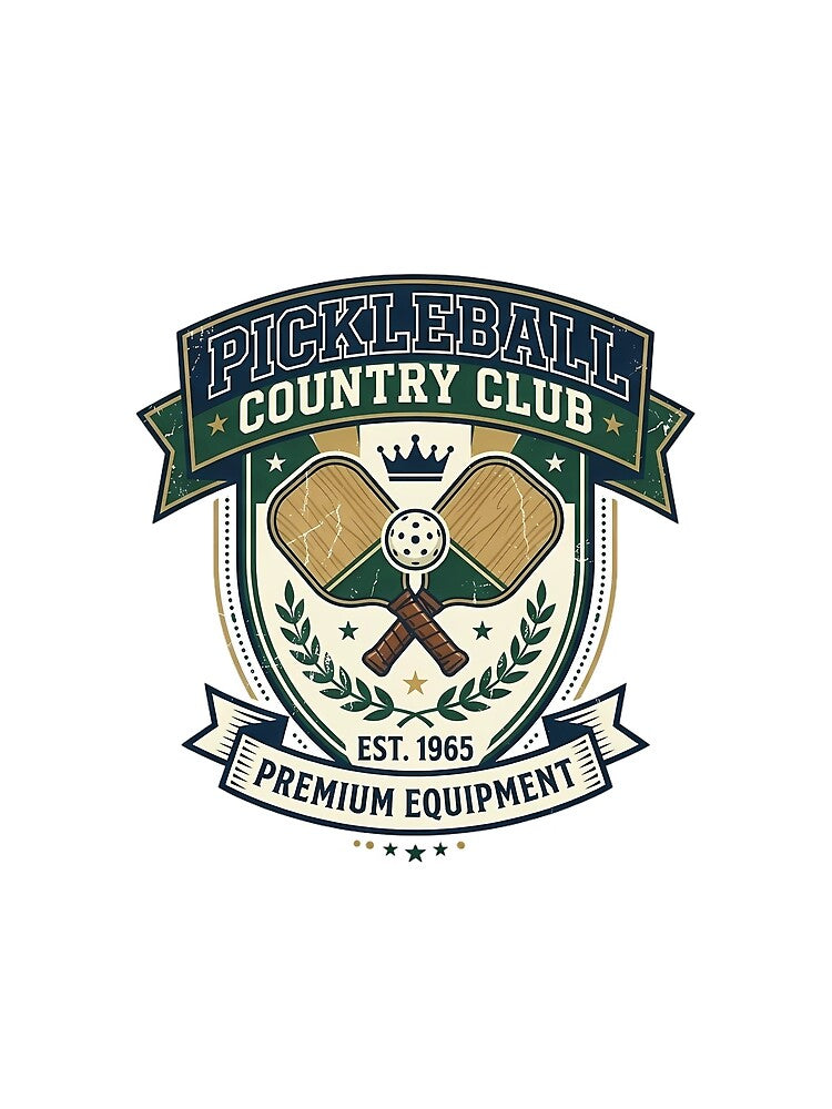 Pickleball Country Club – Premium Equipment Vintage Crest Design by HERITAGE COURT