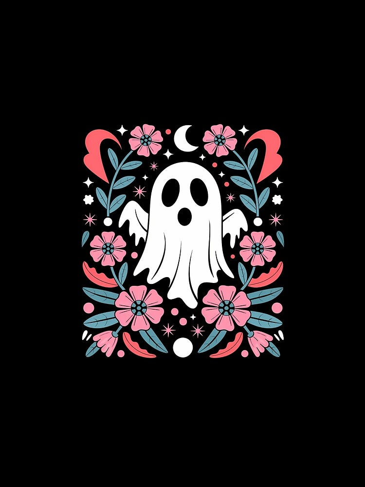 Cute Floral Ghost Boo Flowers Halloween Ghost Spooky Season by JonBarnes22