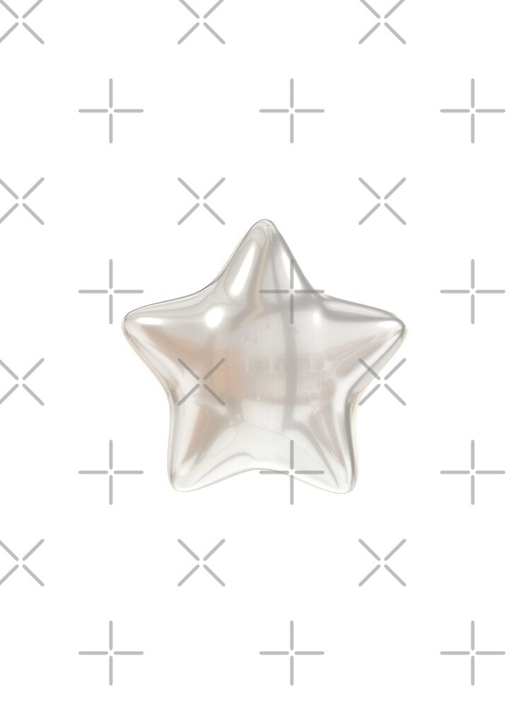 Y2K Pearl Chrome Star – Soft Minimal Futuristic Aesthetic by EJRdesign