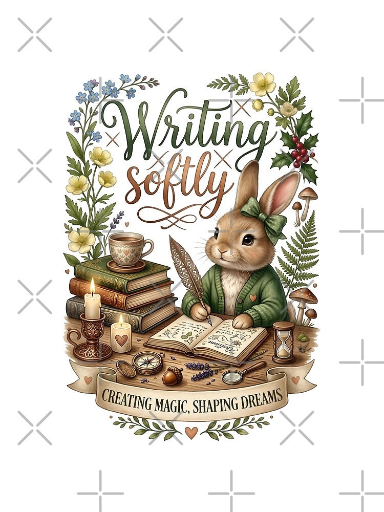 Writing Softly Bunny Writer Cozy Book Tok Reader by Sovereign Supply Co.