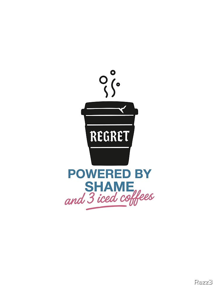 Powered by Shame and 3 Iced Coffees Sticker by KuahCampo