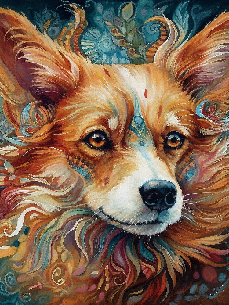 Tribal Corgi Dog 8 by DiatomDesigns