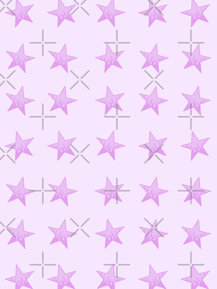 Pack of purple stars with cute flames by Pastel-PaletteD
