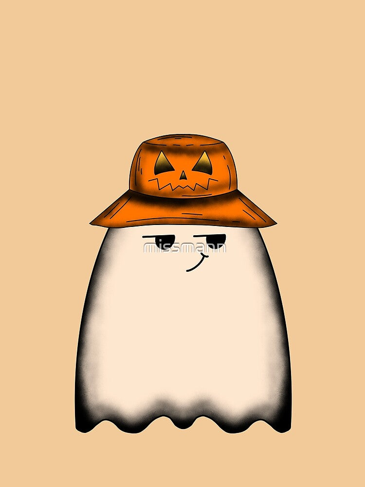 Pumpkin Bucket Hat Ghost by missmann
