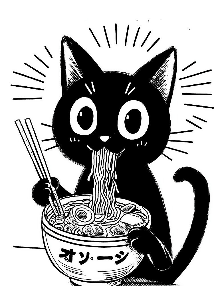 The Kawaii Noodle Slurp by Retro Type