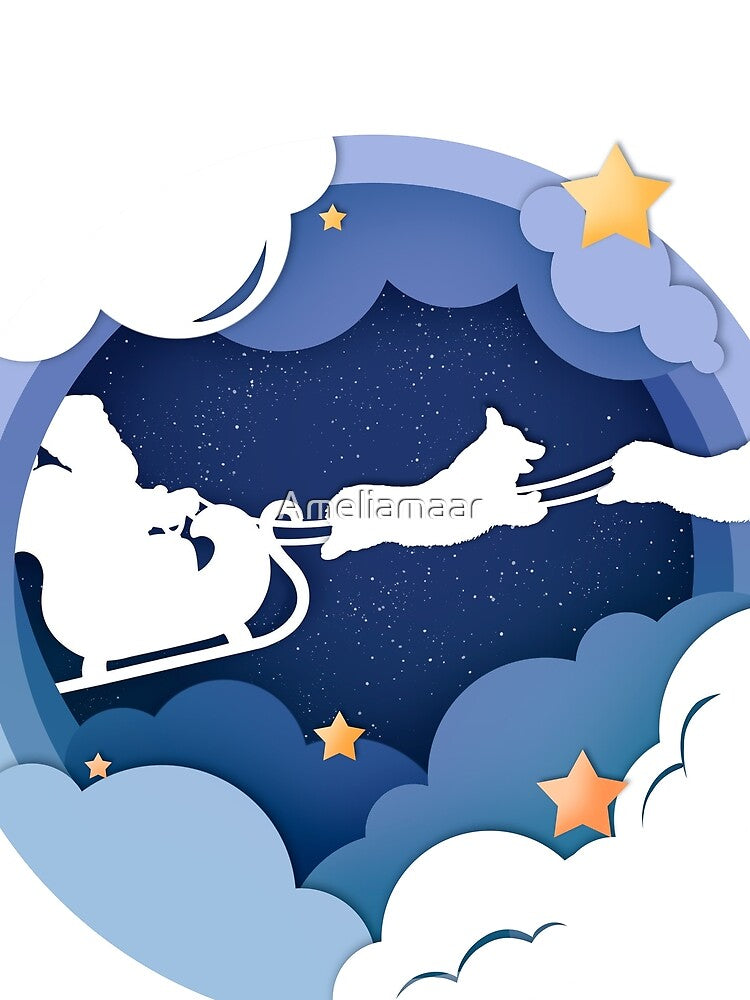 Santa Clause And his Corgi Raindeers by Ameliamaar