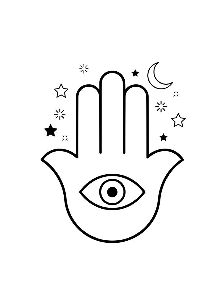 Hamsa Hand - Sacred Geometry Spiritual Protection Design by ArcticFoxStudio