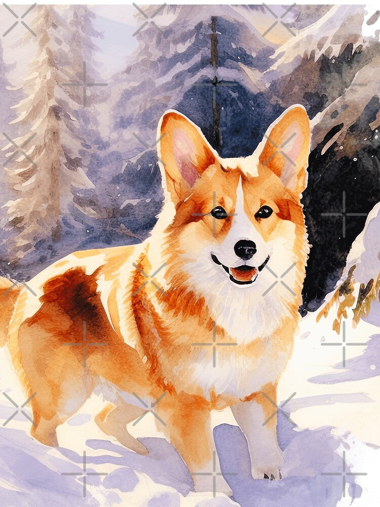 Corgi In The Snowy Forest by TheAnimalZ00